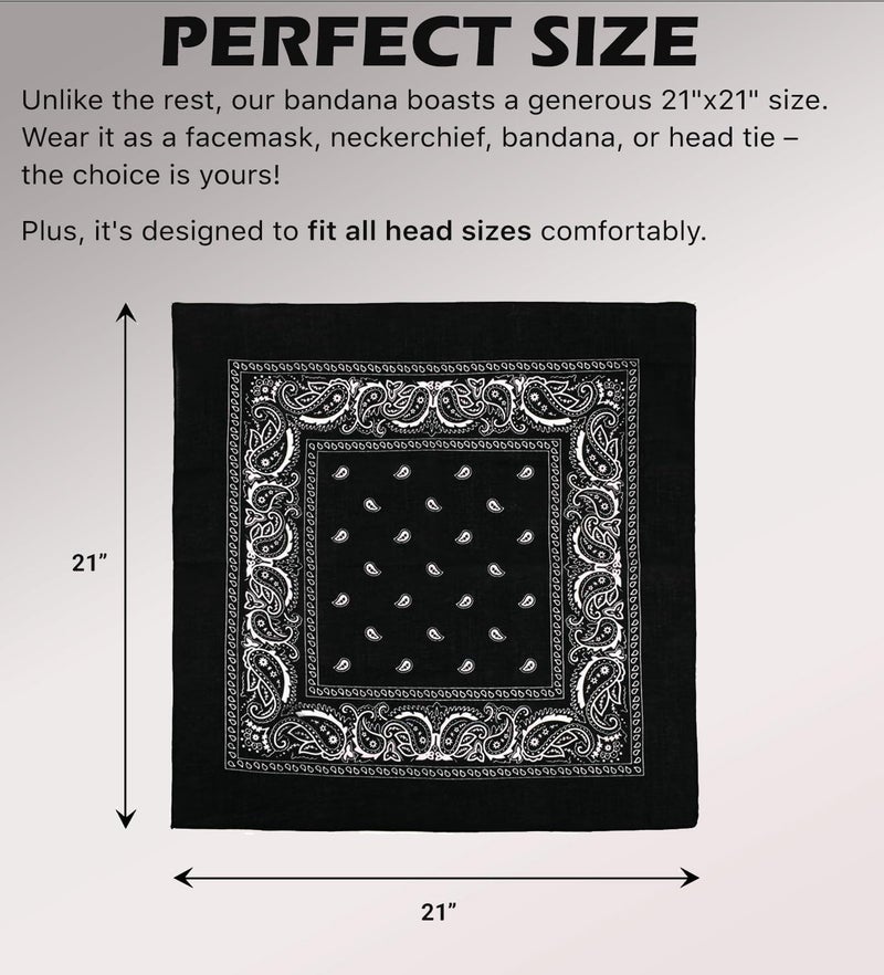 Umo Lorenzo 2 Color Pack Bandanas for Men & Women Blue & Red or Black & White - Image 3